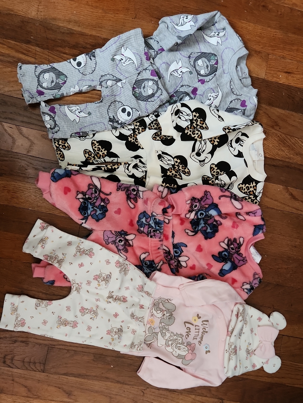 Mixed Disney Baby Girls Outfit Bundle - Gray, White, Pink